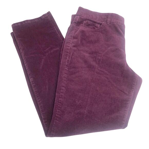 Chaps Traditional Preppy Maroon Burgundy Corduroy Pants Classic Jeans Styling - Picture 3 of 16